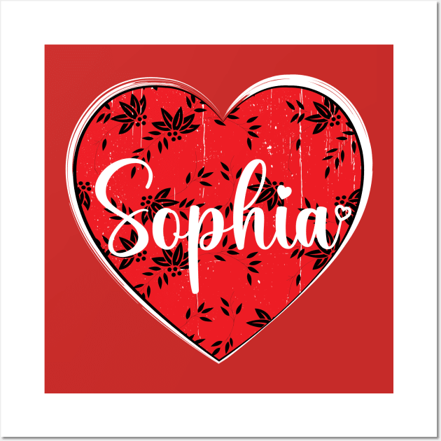 I Love Sophia First Name I Heart Sophia Wall Art by ArticArtac